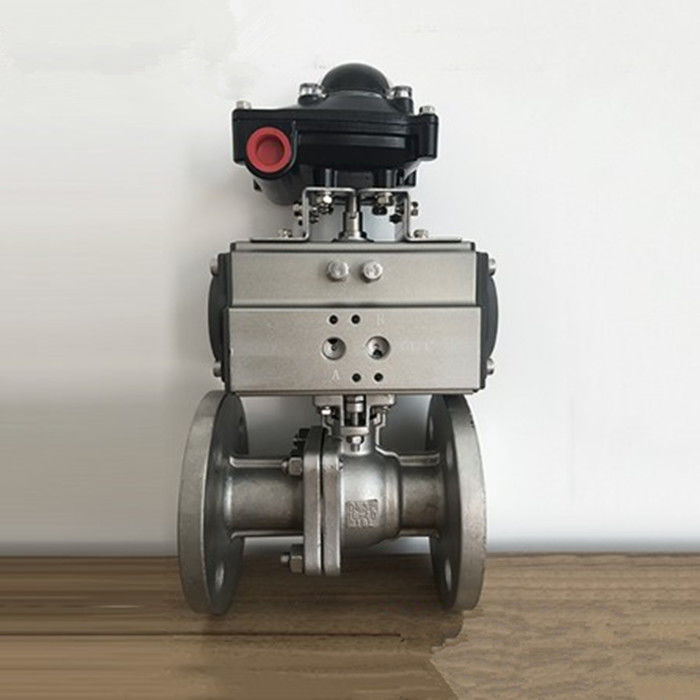 SS pneumatic flanged ball valve